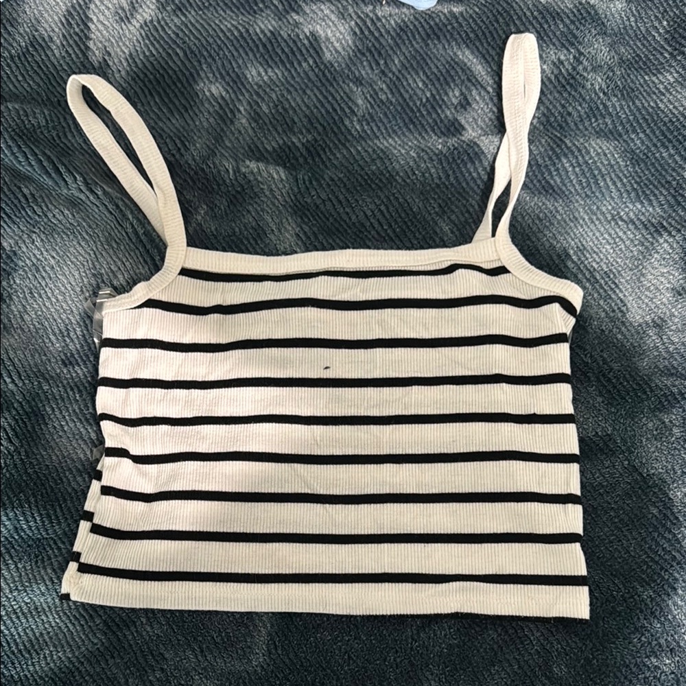Black and White Cropped Camisole Top